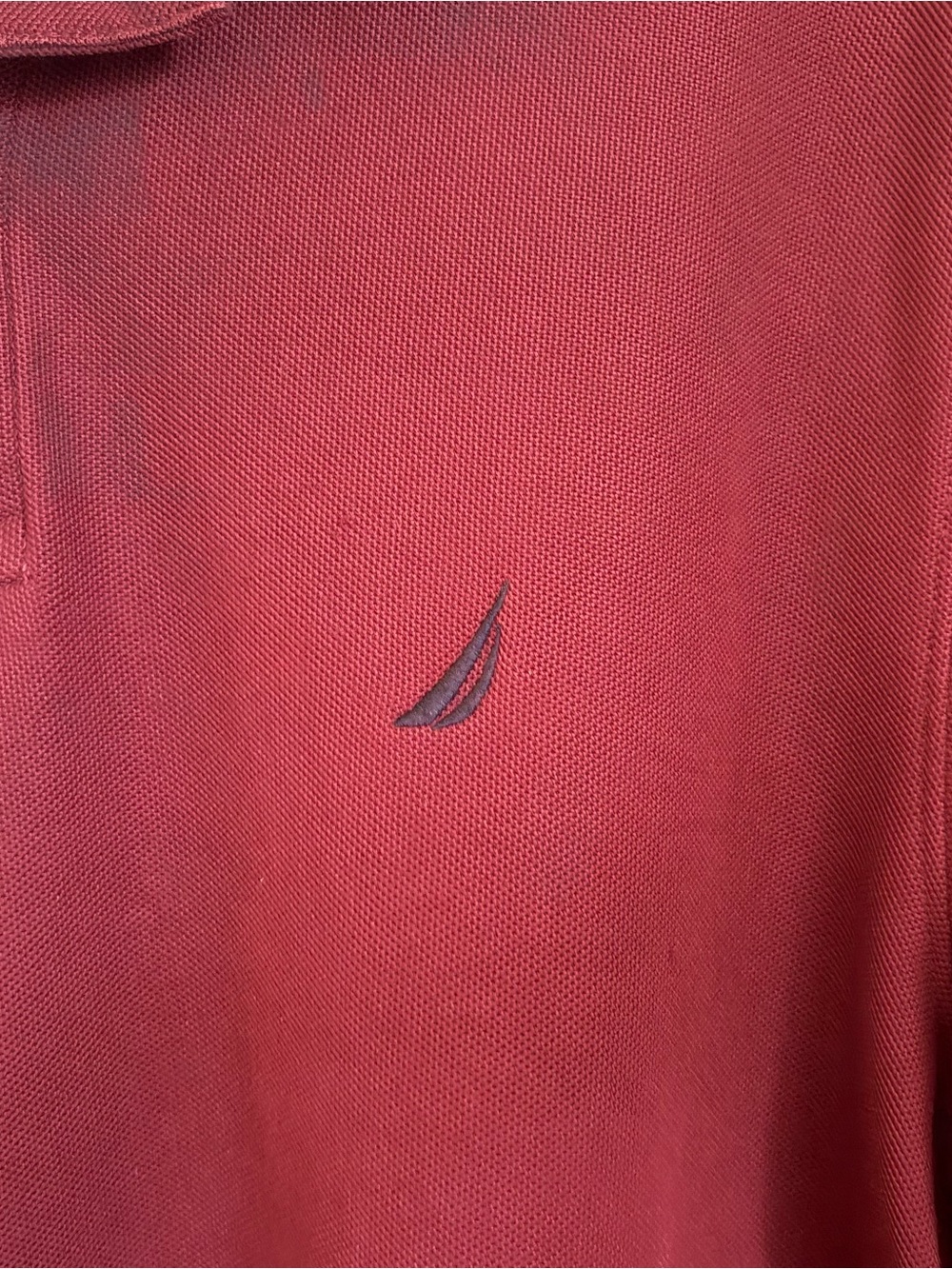 Nautica Performance Deck Polo Shirt Burgundy Maroon Classic Cotton Blend Preppy - Picture 2 of 6